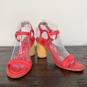 Bernardo Harlow Heeled Leather Sandal Chunky Heel Size 6M
